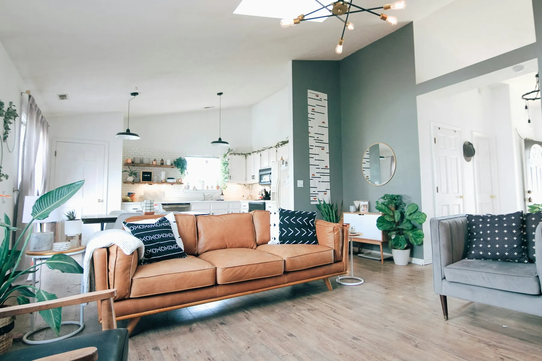 The bright, comfortable living room